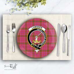 ScotsTee Shop Scottish Lumsden of Clova Ancient Crest Tartan Ceramic Plate