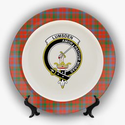 ScotsTee Shop Scottish Lumsden of Kintore Ancient Crest Tartan Ceramic Plate