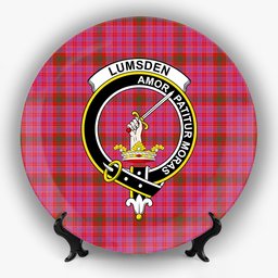 ScotsTee Shop Scottish Lumsden of Clova Modern Crest Tartan Ceramic Plate