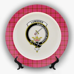 ScotsTee Shop Scottish Lumsden of Clova Modern Crest Tartan Ceramic Plate