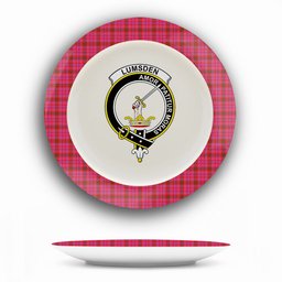 ScotsTee Shop Scottish Lumsden of Clova Modern Crest Tartan Ceramic Plate