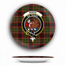 ScotsTee Shop Scottish Innes of Cowie Crest Tartan Ceramic Plate