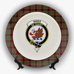 ScotsTee Shop Scottish Innes of Cowie Crest Tartan Ceramic Plate