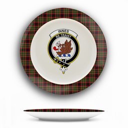ScotsTee Shop Scottish Innes of Cowie Crest Tartan Ceramic Plate