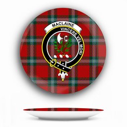 ScotsTee Shop Scottish MacLaine of Lochbuie Coburn Crest Tartan Ceramic Plate