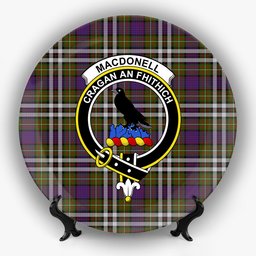 ScotsTee Shop Scottish MacDonell of Glengarry Dress Crest Tartan Ceramic Plate