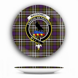 ScotsTee Shop Scottish MacDonell of Glengarry Dress Crest Tartan Ceramic Plate