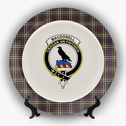 ScotsTee Shop Scottish MacDonell of Glengarry Dress Crest Tartan Ceramic Plate