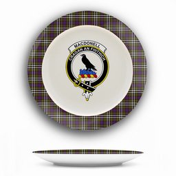 ScotsTee Shop Scottish MacDonell of Glengarry Dress Crest Tartan Ceramic Plate