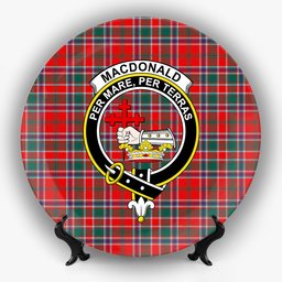 ScotsTee Shop Scottish MacDonald of Lochmaddy Modern Crest Tartan Ceramic Plate