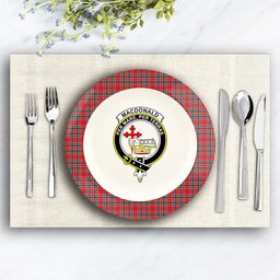 ScotsTee Shop Scottish MacDonald of Lochmaddy Modern Crest Tartan Ceramic Plate
