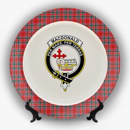 ScotsTee Shop Scottish MacDonald of Lochmaddy Modern Crest Tartan Ceramic Plate