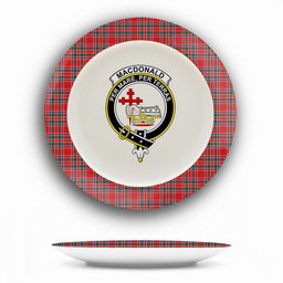 ScotsTee Shop Scottish MacDonald of Lochmaddy Modern Crest Tartan Ceramic Plate