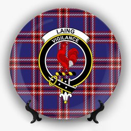ScotsTee Shop Scottish Laing of Archiestown Crest Tartan Ceramic Plate