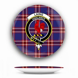 ScotsTee Shop Scottish Laing of Archiestown Crest Tartan Ceramic Plate