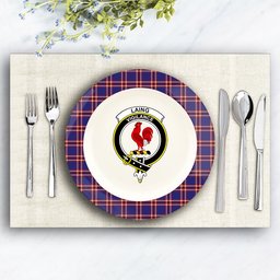 ScotsTee Shop Scottish Laing of Archiestown Crest Tartan Ceramic Plate