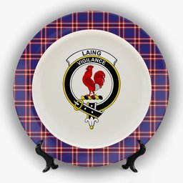 ScotsTee Shop Scottish Laing of Archiestown Crest Tartan Ceramic Plate