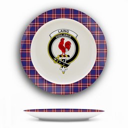 ScotsTee Shop Scottish Laing of Archiestown Crest Tartan Ceramic Plate