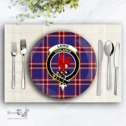 ScotsTee Shop Scottish Laing of Archiestown Crest Tartan Ceramic Plate