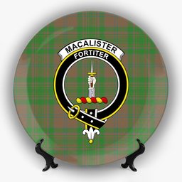 ScotsTee Shop Scottish MacAlister of Glenbarr Hunting Ancient Crest Tartan Ceramic Plate