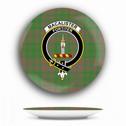 ScotsTee Shop Scottish MacAlister of Glenbarr Hunting Ancient Crest Tartan Ceramic Plate