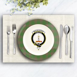 ScotsTee Shop Scottish MacAlister of Glenbarr Hunting Ancient Crest Tartan Ceramic Plate