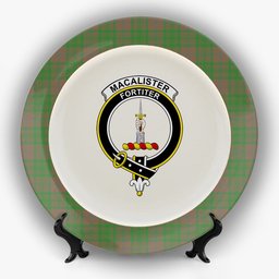ScotsTee Shop Scottish MacAlister of Glenbarr Hunting Ancient Crest Tartan Ceramic Plate