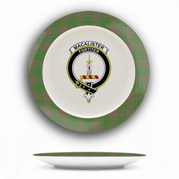 ScotsTee Shop Scottish MacAlister of Glenbarr Hunting Ancient Crest Tartan Ceramic Plate