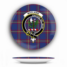 ScotsTee Shop Scottish MacLaine of Lochbuie Crest Tartan Ceramic Plate