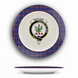 ScotsTee Shop Scottish MacLaine of Lochbuie Crest Tartan Ceramic Plate