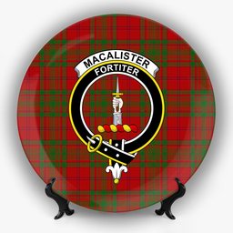 ScotsTee Shop Scottish MacAlister of Glenbarr Crest Tartan Ceramic Plate