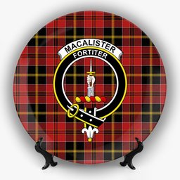 ScotsTee Shop Scottish MacAlister of Skye Modern Crest Tartan Ceramic Plate