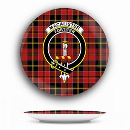 ScotsTee Shop Scottish MacAlister of Skye Modern Crest Tartan Ceramic Plate