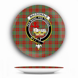 ScotsTee Shop Scottish MacDonald of Kingsburgh Crest Tartan Ceramic Plate