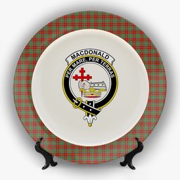 ScotsTee Shop Scottish MacDonald of Kingsburgh Crest Tartan Ceramic Plate