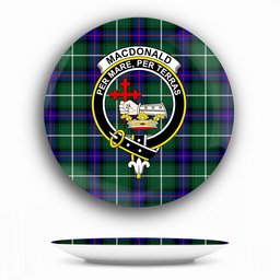 ScotsTee Shop Scottish MacDonald of the Isles Hunting Modern Crest Tartan Ceramic Plate