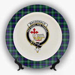 ScotsTee Shop Scottish MacDonald of the Isles Hunting Modern Crest Tartan Ceramic Plate