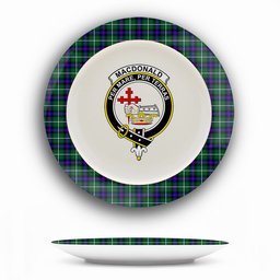 ScotsTee Shop Scottish MacDonald of the Isles Hunting Modern Crest Tartan Ceramic Plate