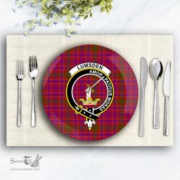 ScotsTee Shop Scottish Lumsden of Clova Crest Tartan Ceramic Plate