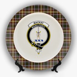 ScotsTee Shop Scottish MacKay of Strathnaver Crest Tartan Ceramic Plate