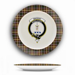 ScotsTee Shop Scottish MacKay of Strathnaver Crest Tartan Ceramic Plate