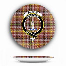 ScotsTee Shop Scottish MacKay of Strathnaver Ancient Crest Tartan Ceramic Plate