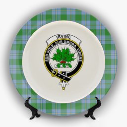 ScotsTee Shop Scottish Irvine of Bonshaw Ancient Crest Tartan Ceramic Plate