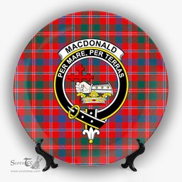 ScotsTee Shop Scottish MacDonald of Glenaladale Modern Crest Tartan Ceramic Plate