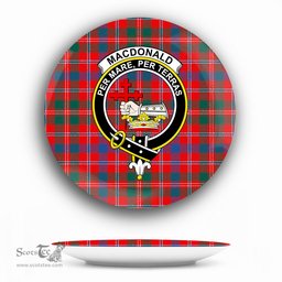 ScotsTee Shop Scottish MacDonald of Glenaladale Modern Crest Tartan Ceramic Plate