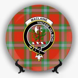 ScotsTee Shop Scottish MacLaine of Loch Buie Ancient Crest Tartan Ceramic Plate