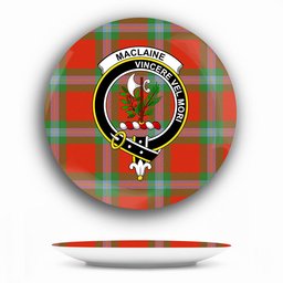 ScotsTee Shop Scottish MacLaine of Loch Buie Ancient Crest Tartan Ceramic Plate