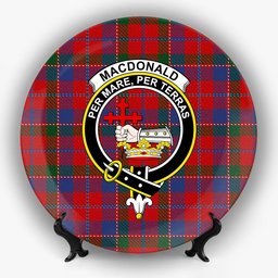 ScotsTee Shop Scottish MacDonald of Glenaladale Crest Tartan Ceramic Plate