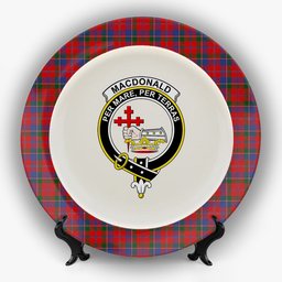 ScotsTee Shop Scottish MacDonald of Glenaladale Crest Tartan Ceramic Plate