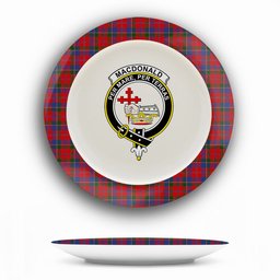 ScotsTee Shop Scottish MacDonald of Glenaladale Crest Tartan Ceramic Plate